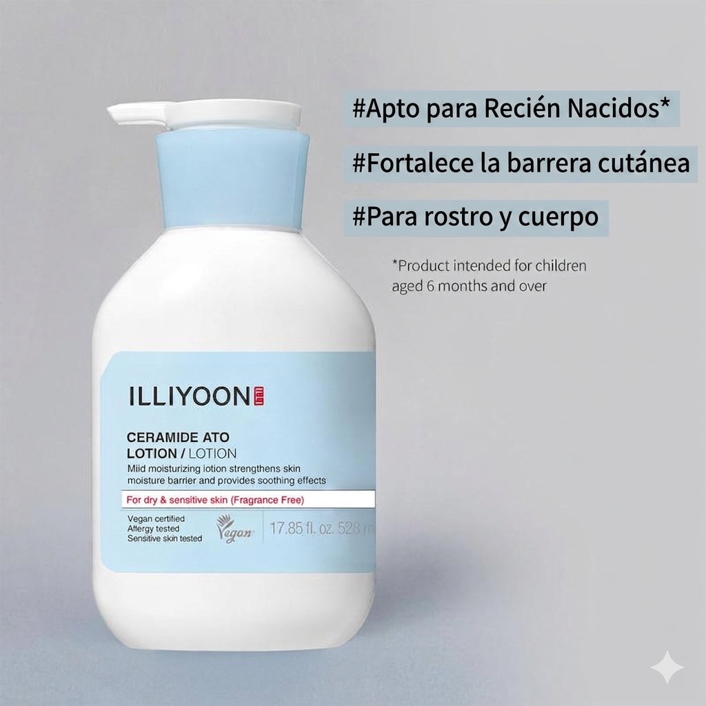 Loción de ceramidas para piel seca y sensible