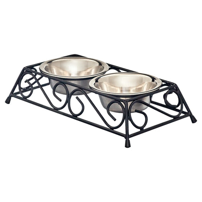 Gofetch Stainless Steel Pet Food Bowl with Double Diner