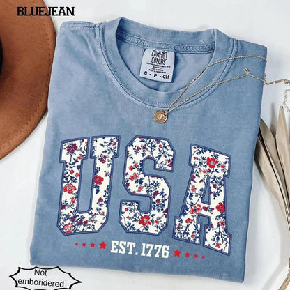 Comfort Colors Floral USA Shirt