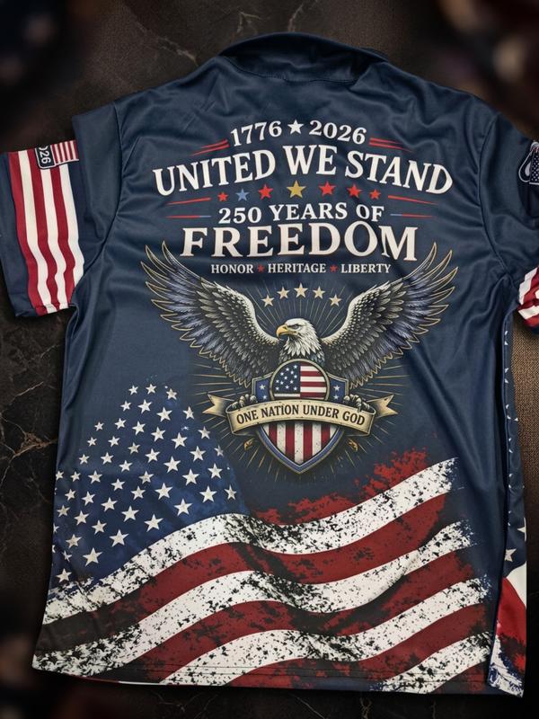 Patriotic American Flag Polo Shirt