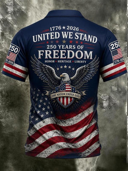Patriotic American Flag Polo Shirt