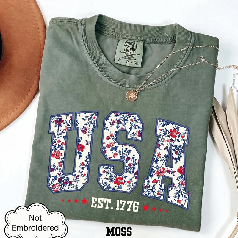 Comfort Colors Floral USA Shirt