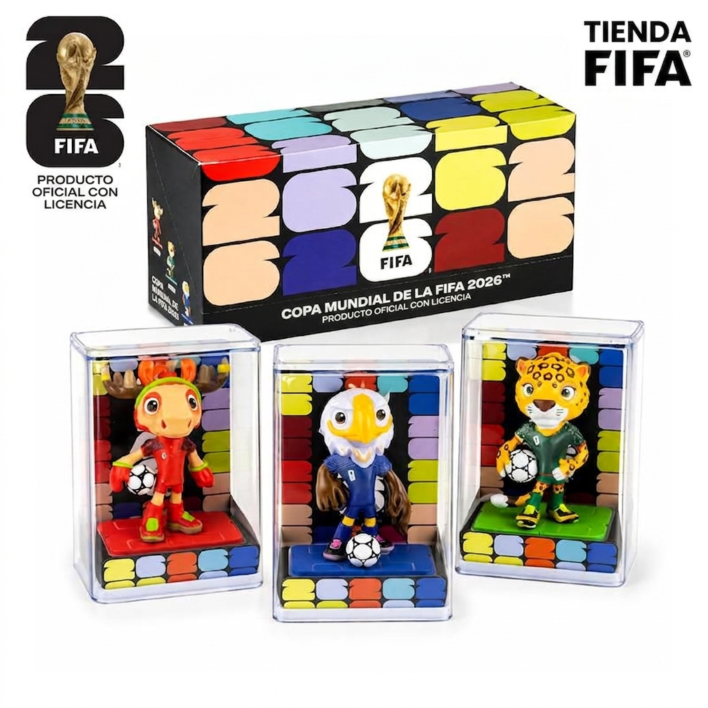 Figuras de juguete de las mascotas de la Copa Mundial de la FIFA 2026