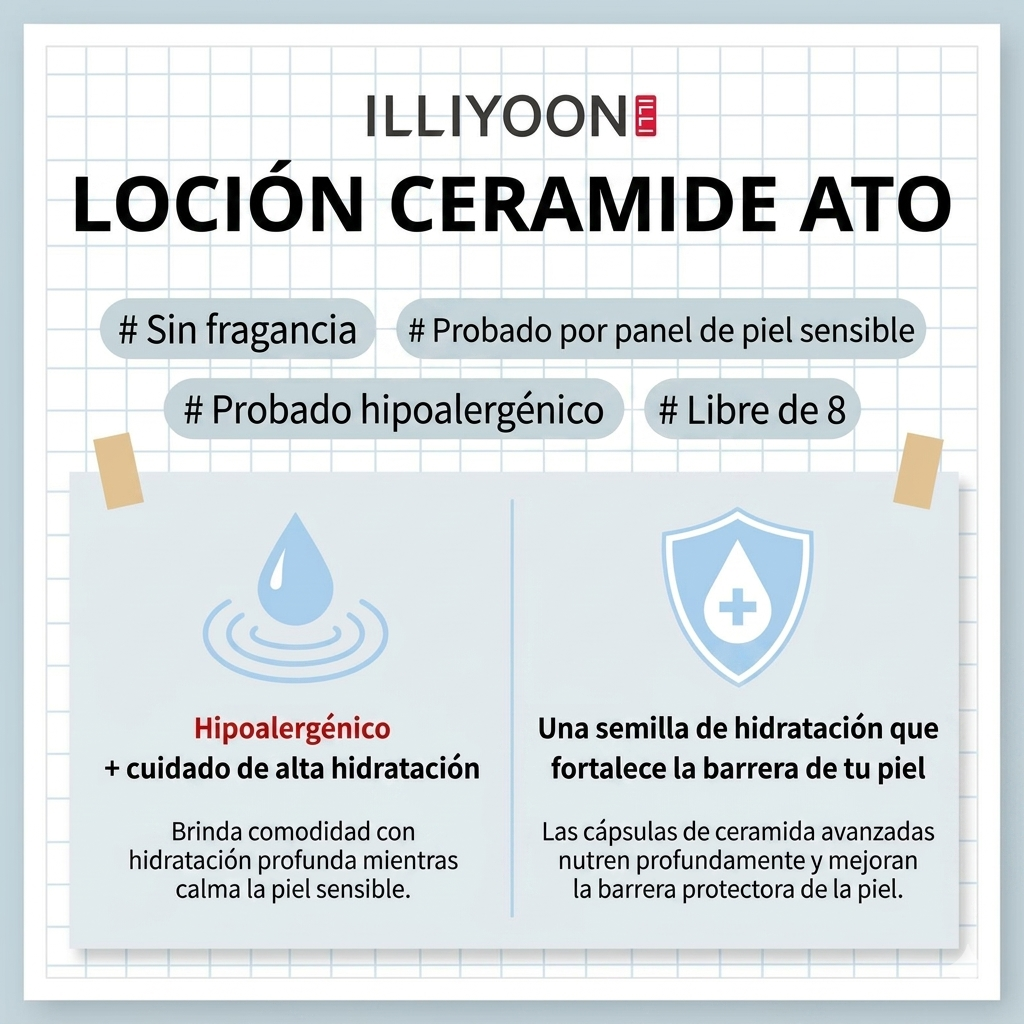 Loción de ceramidas para piel seca y sensible