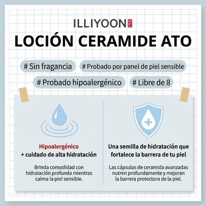 Loción de ceramidas para piel seca y sensible