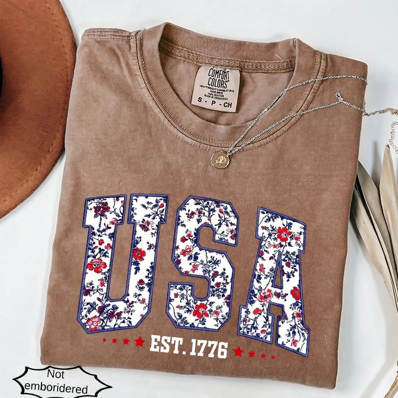 Comfort Colors Floral USA Shirt