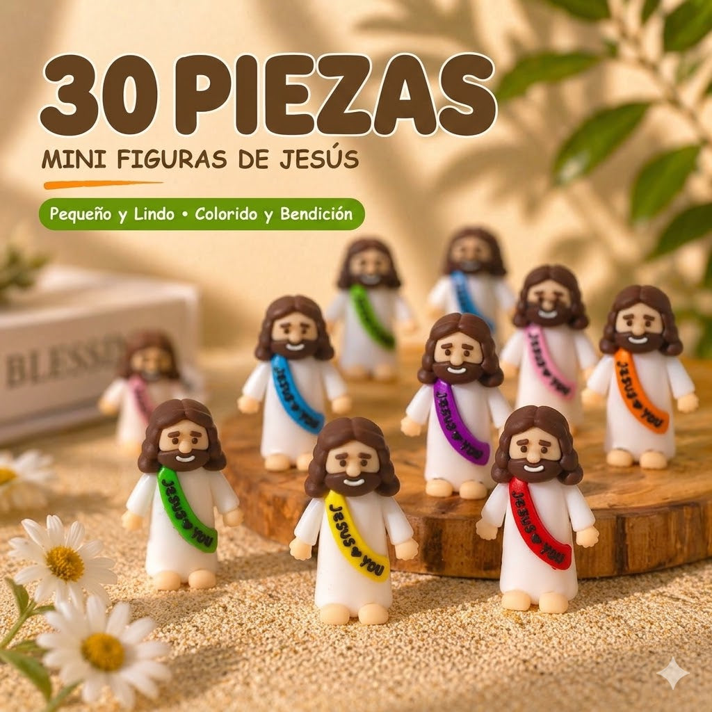 Minifiguras coloridas de Jesús