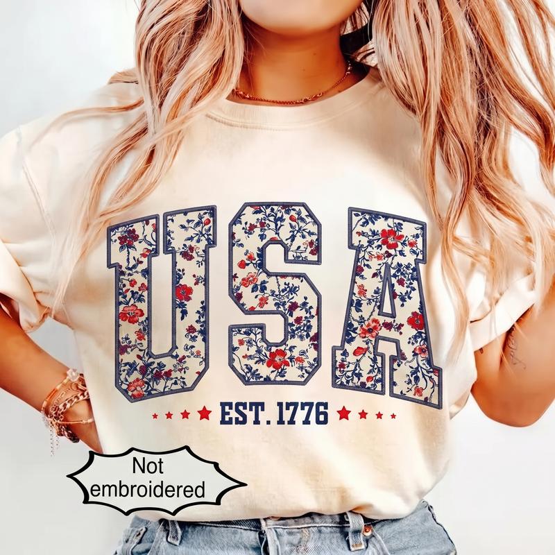 Comfort Colors Floral USA Shirt